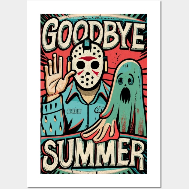 Goodbye Summer Hello School | Jason Voorhees and Ghost Wall Art by Zachariya420